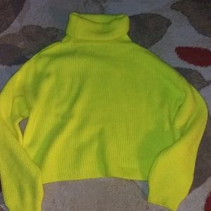 Neon yellow turtle neck